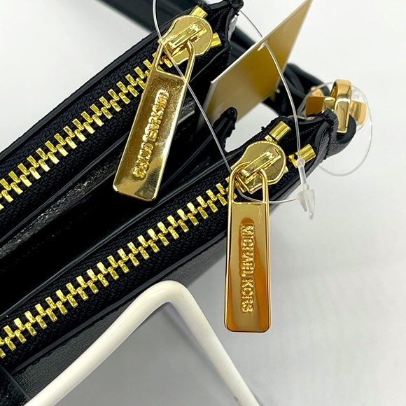 Michael Kors Lg Double Zip Wallet Wristlet Black - Picture 5 of 8